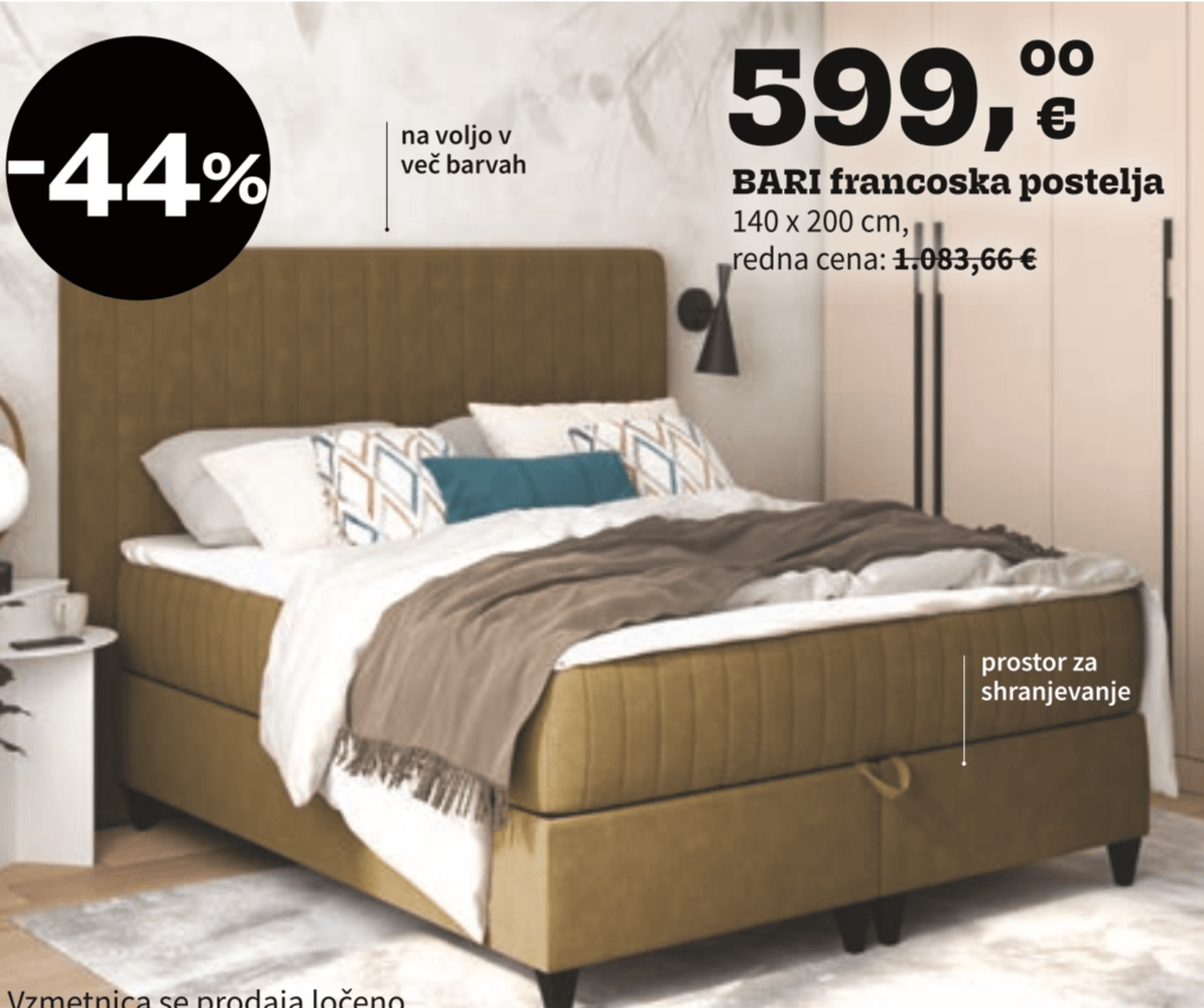 BARI francoska postelja 140 x 200 cm - Akcija v trgovini Prima