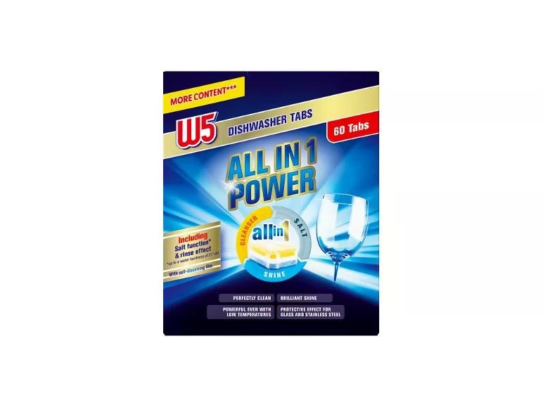 W5 Tablete za pomivalni stroj All in 1 60 tablet - Akcija u trgovini Lidl