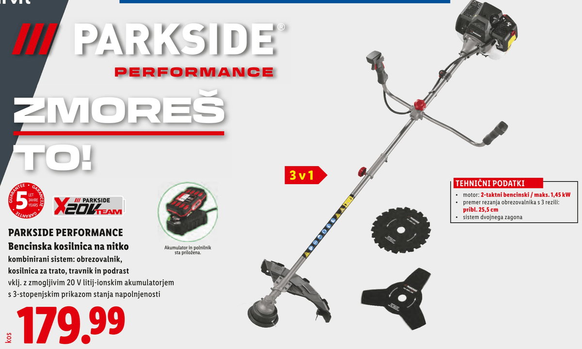 PARKSIDE PERFORMANCE Bencinska kosilnica na nitko - Akcija v trgovini Lidl