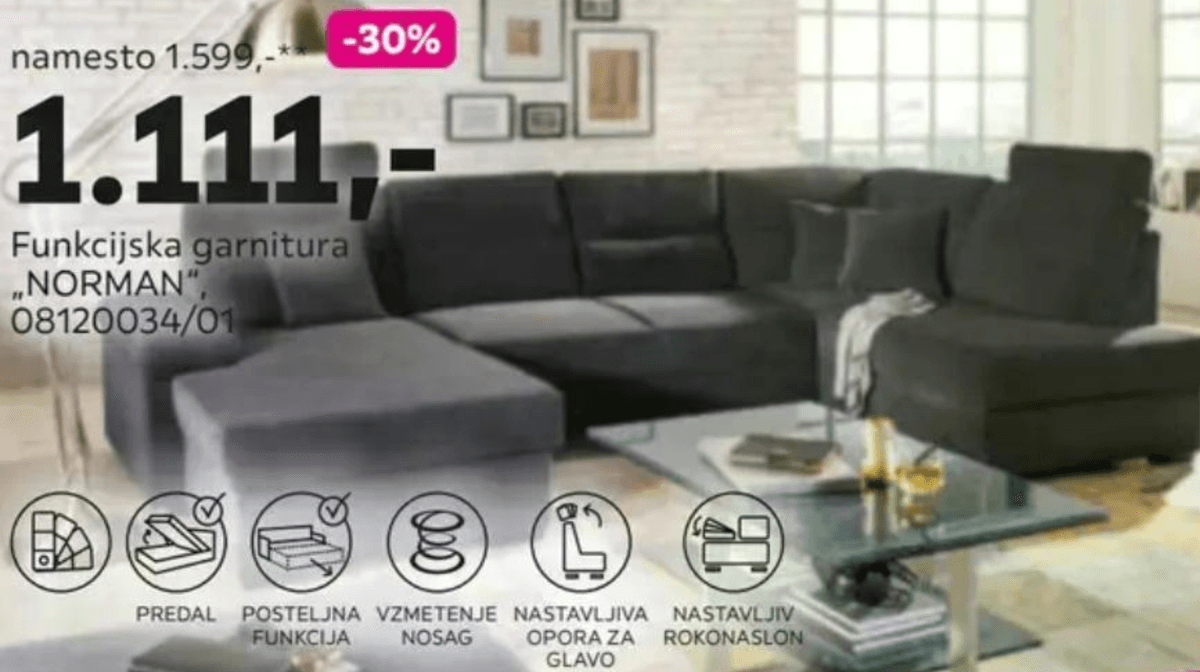 Funkcijska garnitura "NORMAN" - Akcija v trgovini Mömax