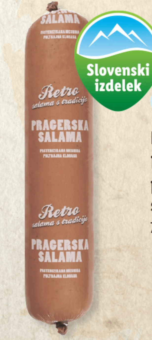 Fingušt Retro pragerska salama 700 g - Akcija v trgovini Lidl