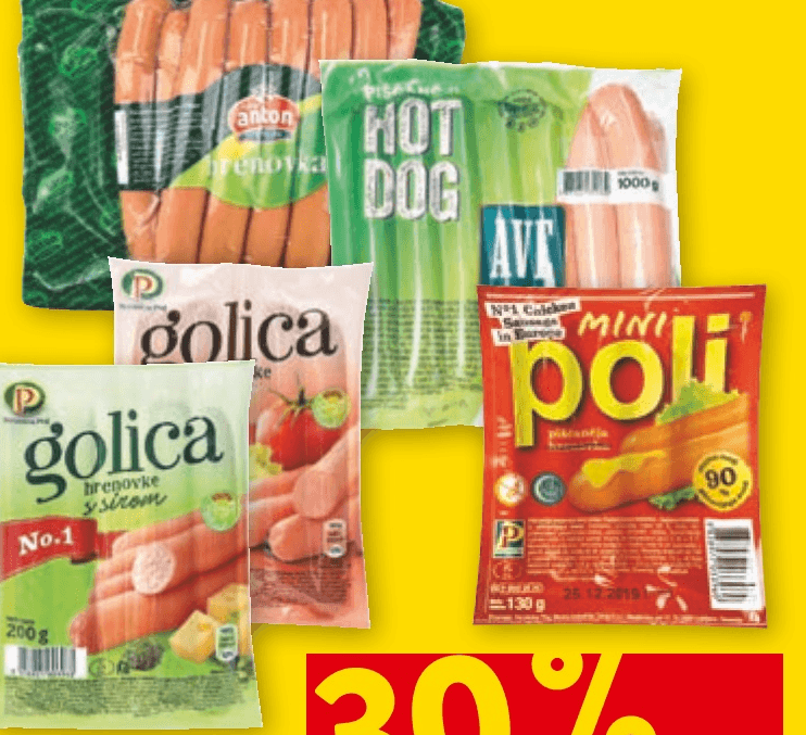 Vse pakirane hrenovke - Akcija v trgovini Spar