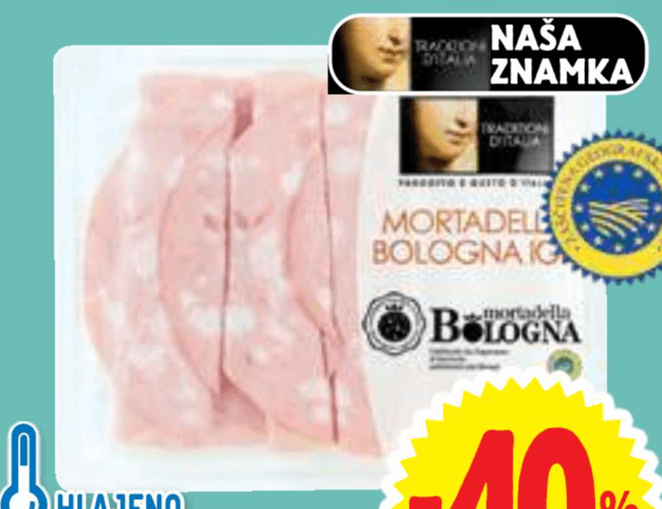 Mortadela Bologna IGP 150 g - Akcija v trgovini E.Leclerc