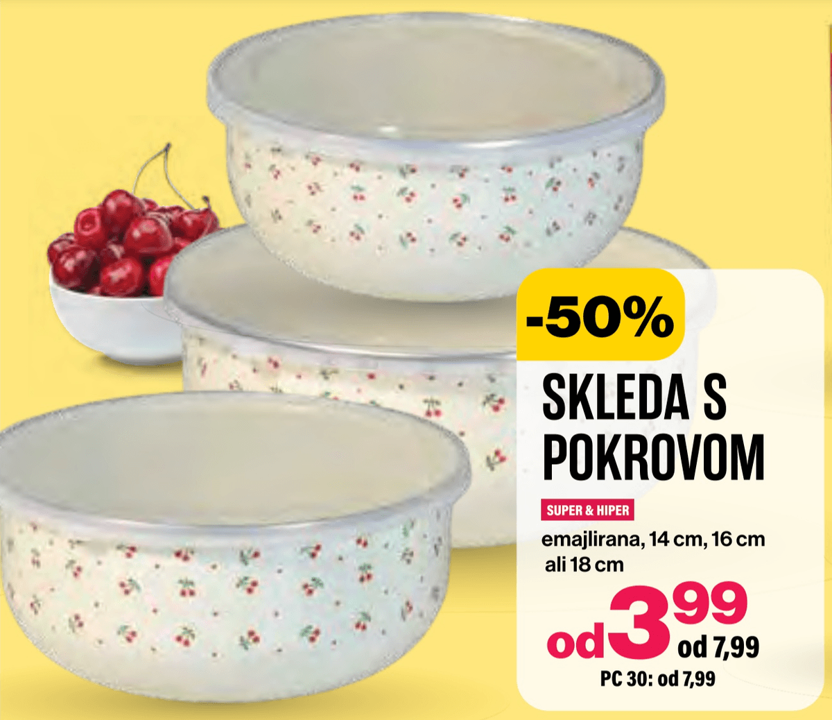 Skleda s pokrovom - Akcija v trgovini Mercator