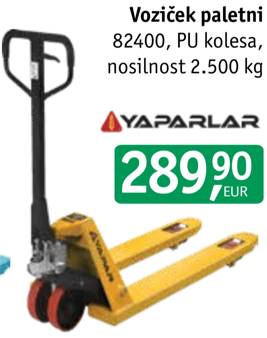 Voziček paletni 82400 YAPARLAR Akcija v trgovini Jager