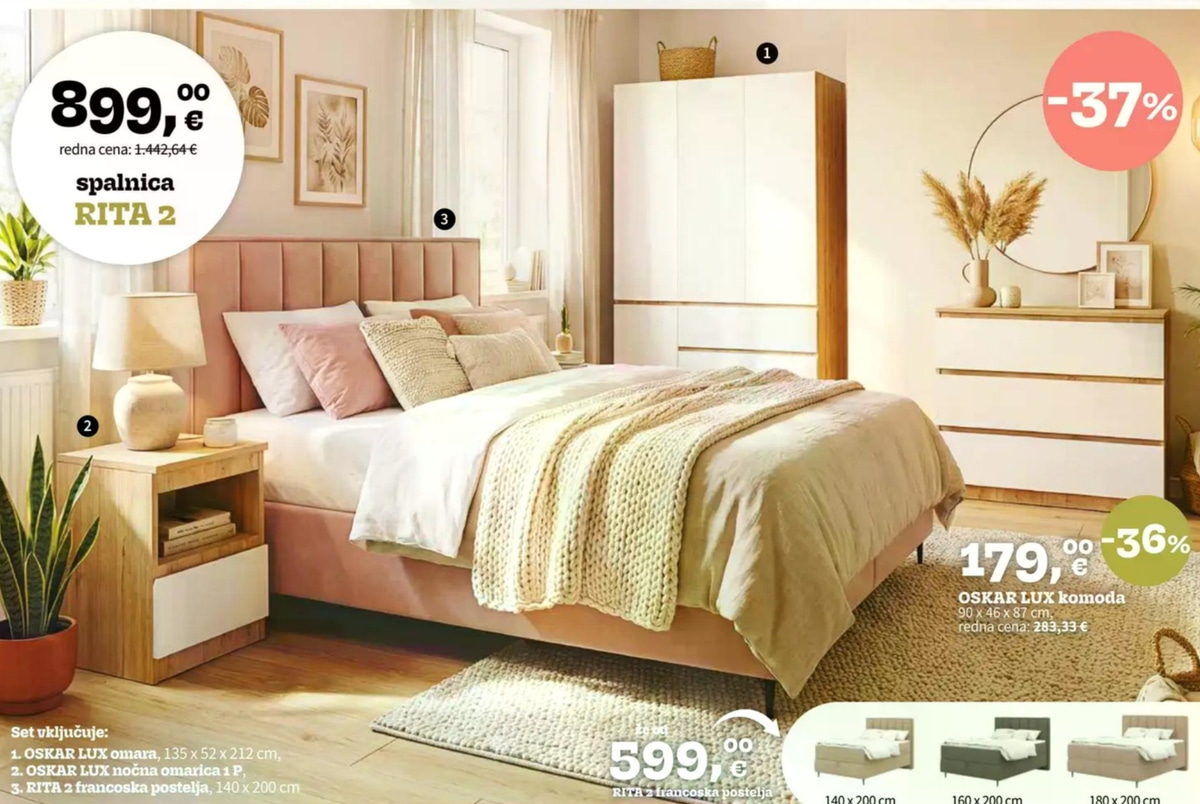 Spalnica RITA 2 - Akcija v trgovini Prima