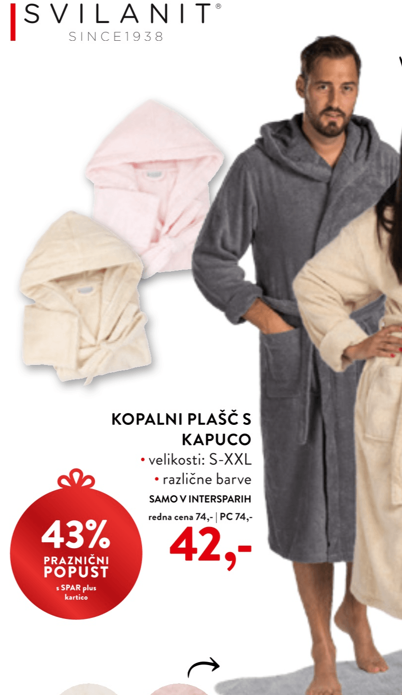 Kopalni plašč s kapuco - Akcija v trgovini Spar