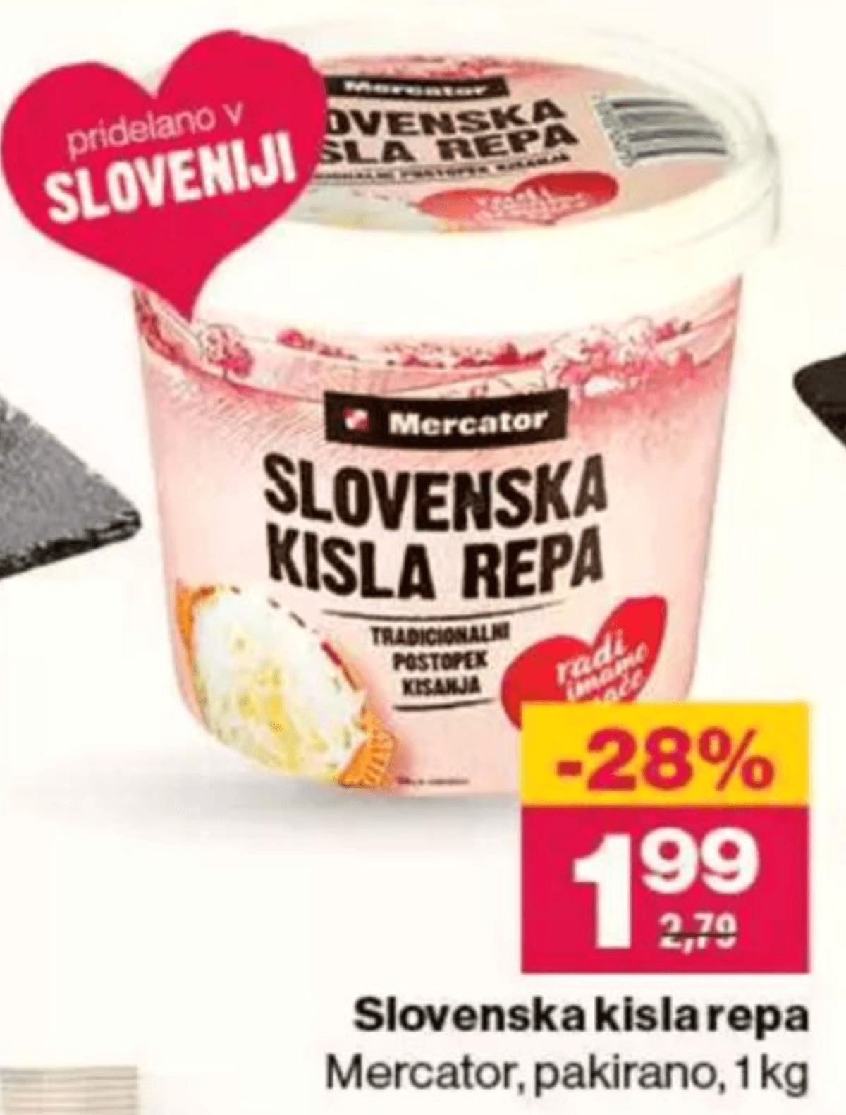 Slovenska kisla repa 1 kg Mercator - Akcija v trgovini Mercator