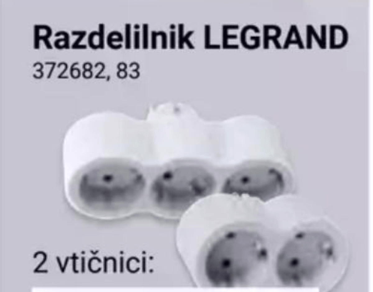 Razdelilnik Legrand - Akcija v trgovini Pevex