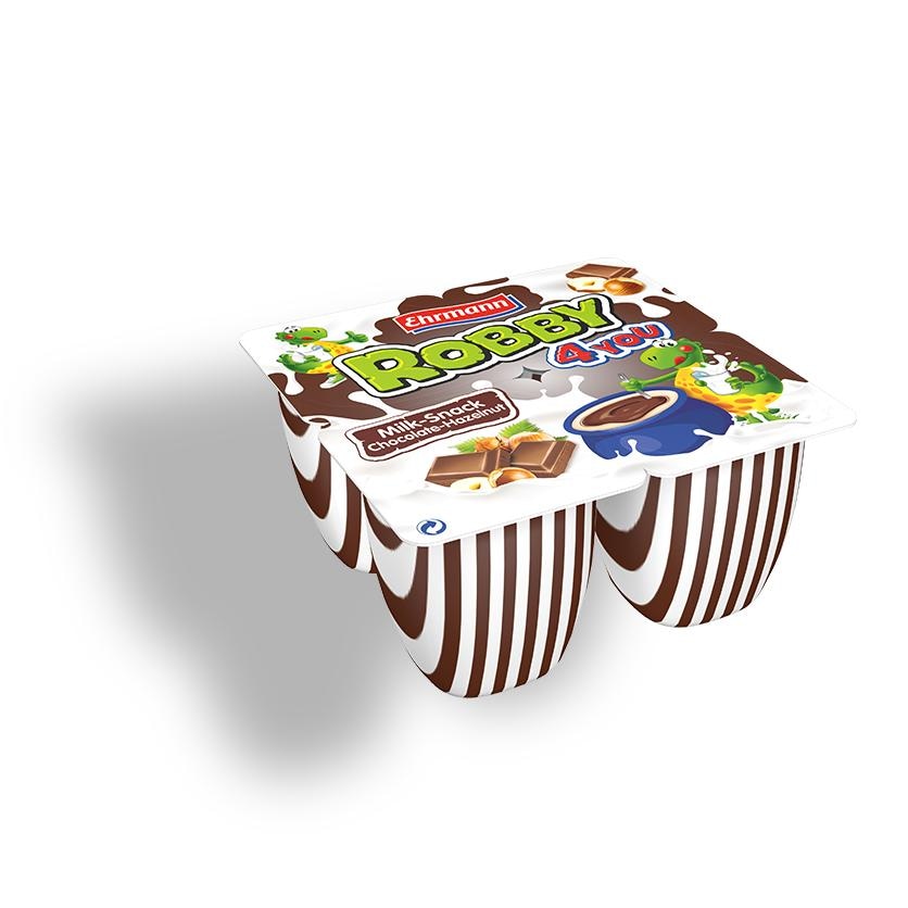Desert, čokolada in lešnik 4 x 100 g Ehrmann Robby - Akcija v trgovini Eurospin