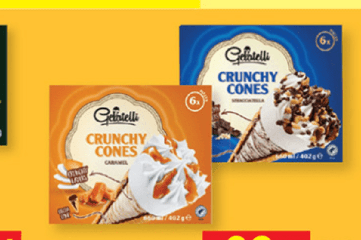 GELATELLI Hrustljavi korneti 6 x 110 ml - Akcija v trgovini Lidl