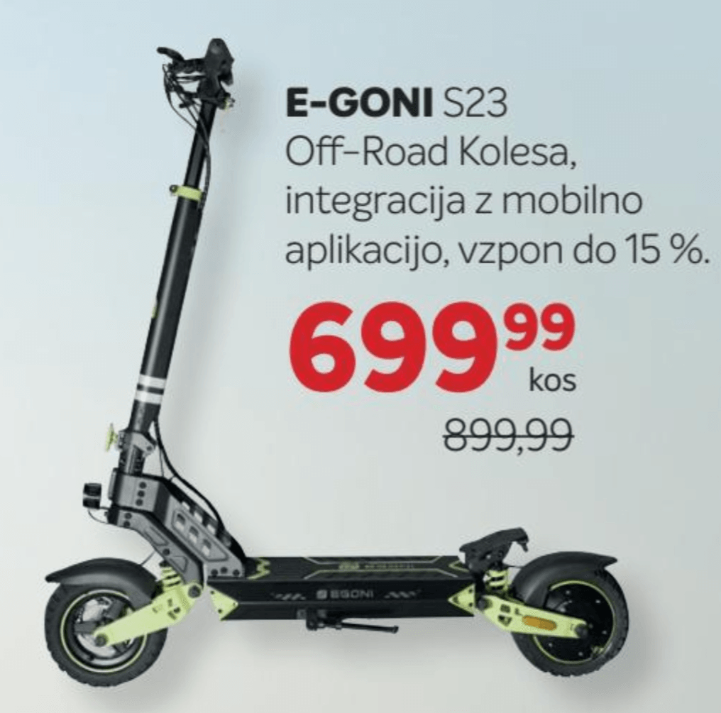 E-goni S23 - Akcija v trgovini Merkur