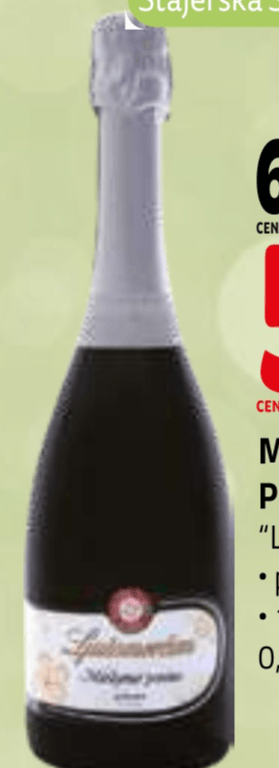 Penina Brut ali Sec Jeruzalem Ormož 0,75 l - Akcija v trgovini E.Leclerc