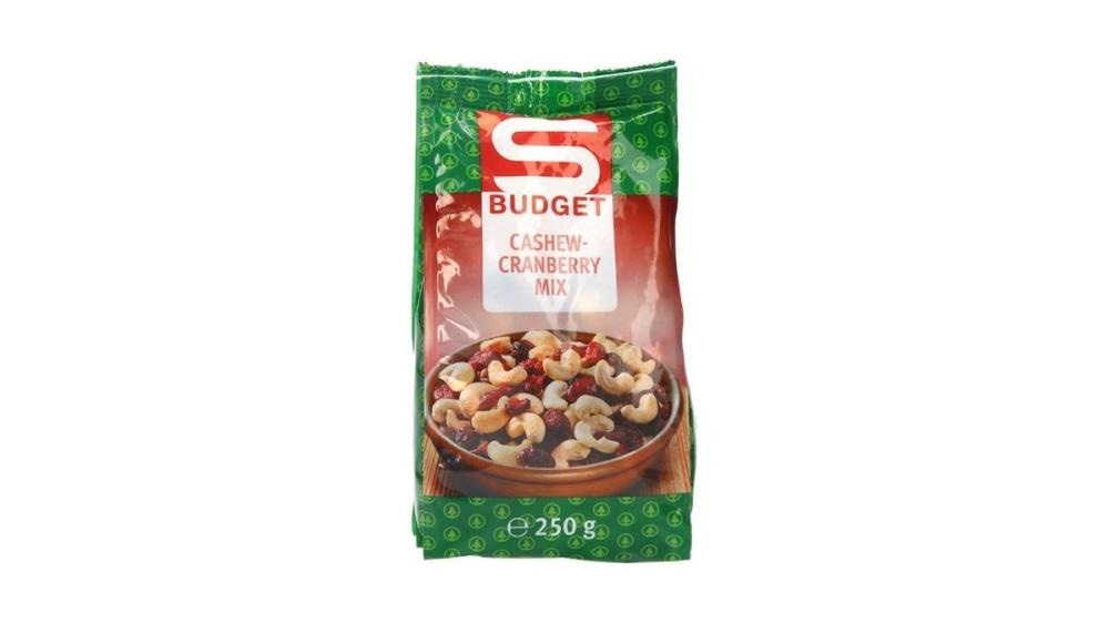 Mešanica indijskih oreščkov in brusnic 250 g Budget - Akcija v trgovini Spar
