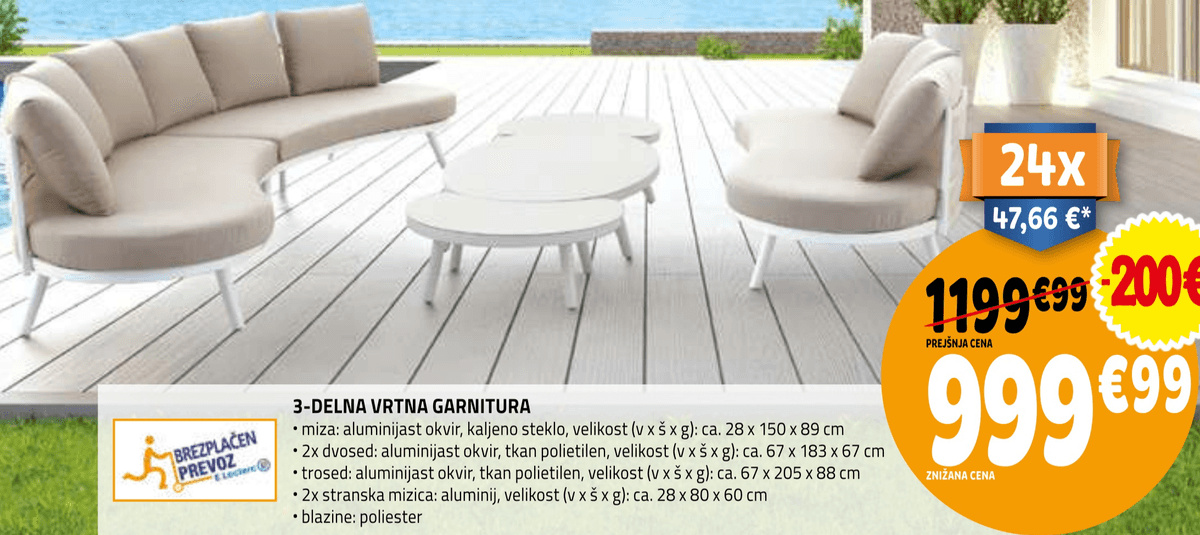 3-delna vrtna garnitura - Akcija v trgovini E.Leclerc