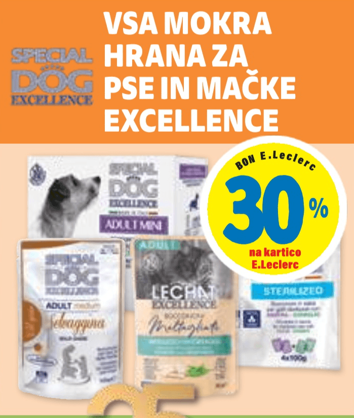 Excellence Vsa mokra hrana za pse in mačke - Akcija v trgovini E.Leclerc