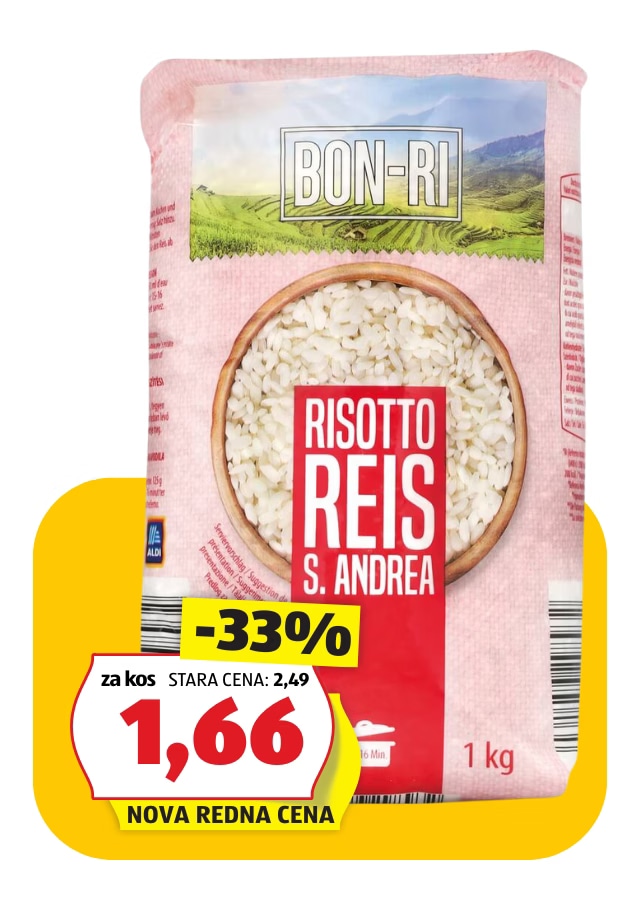 Bon-Ri Riž za rižoto 1 kg - Akcija v trgovini Hofer