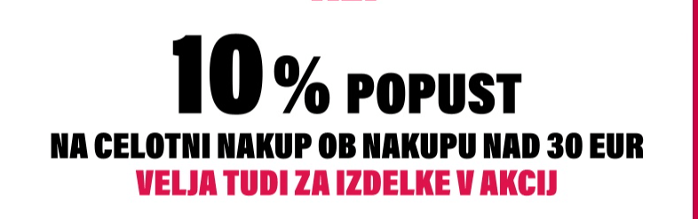 10% popust na celotni nakup - Akcija v trgovini Mercator