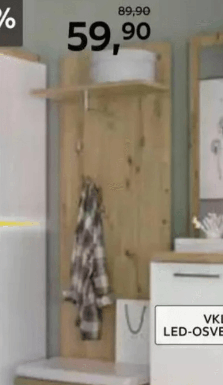 Garderobna plošča s polico - Akcija v trgovini Lesnina