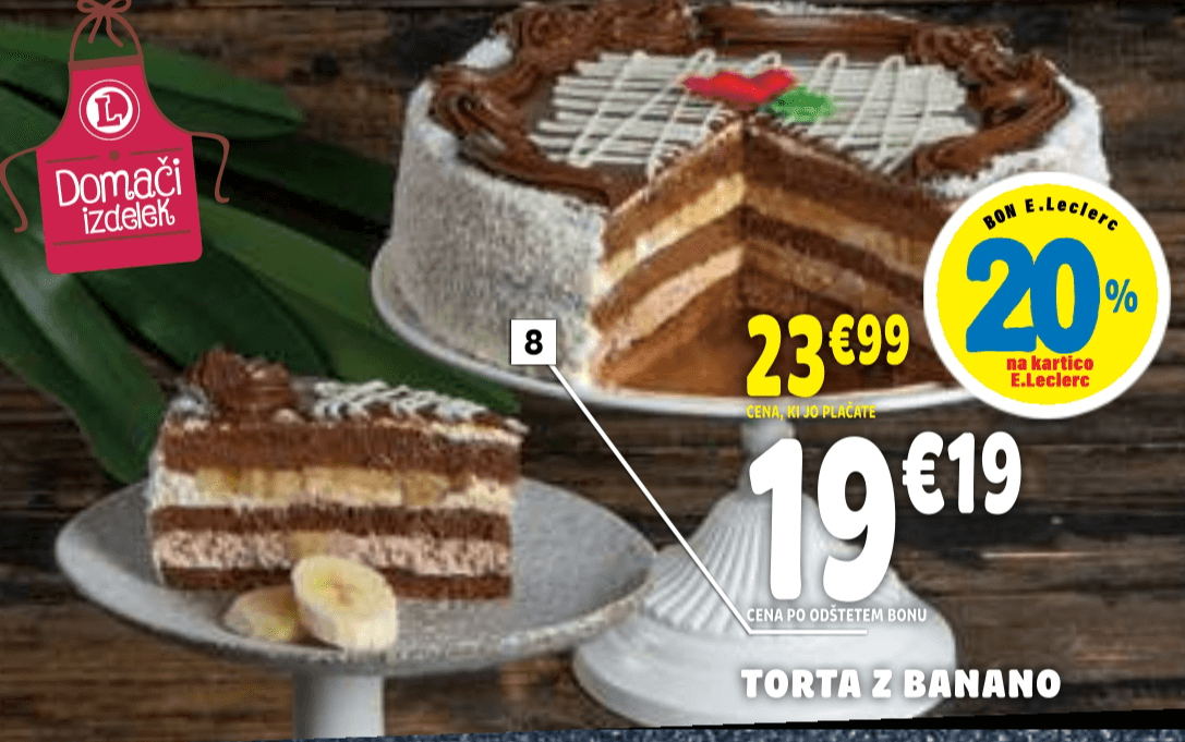 Torta z banano - Akcija v trgovini E.Leclerc