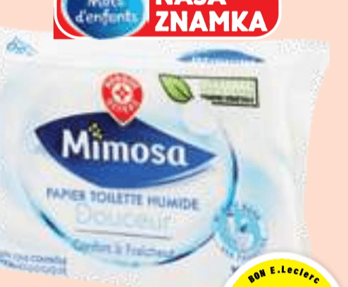 Mimosa Vlažen toaletni papir 50/1 - Akcija v trgovini E.Leclerc