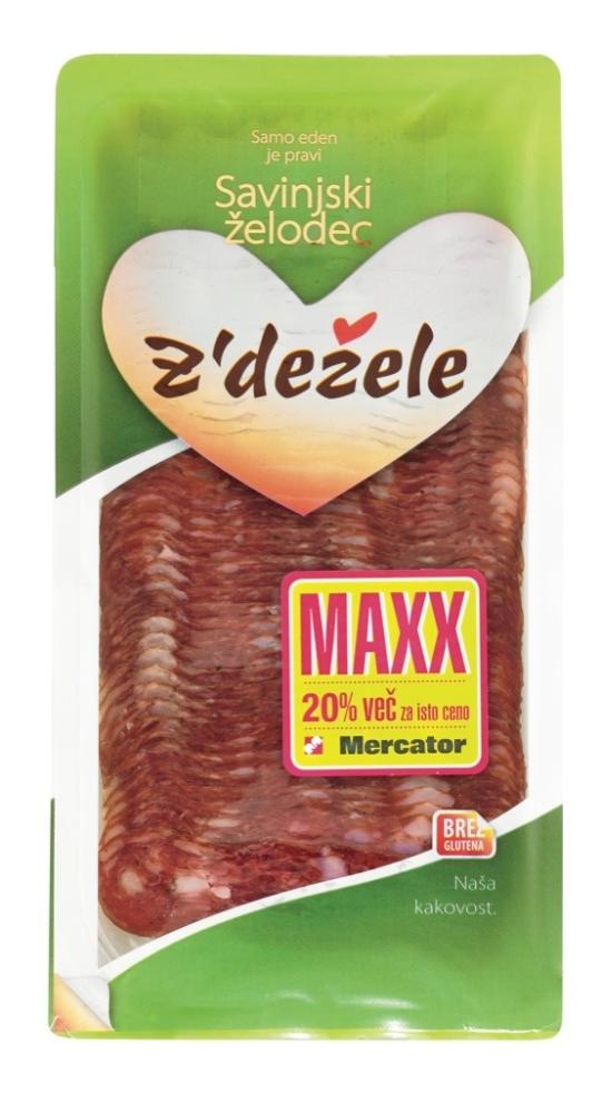 Narezek savinjski želodec Z'dežele Maxx 100 g + 20 g GRATIS - Akcija v trgovini Mercator