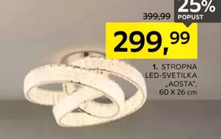 Stropna LED-svetilka „AOSTA“ 60 X 26 cm - Akcija v trgovini Lesnina