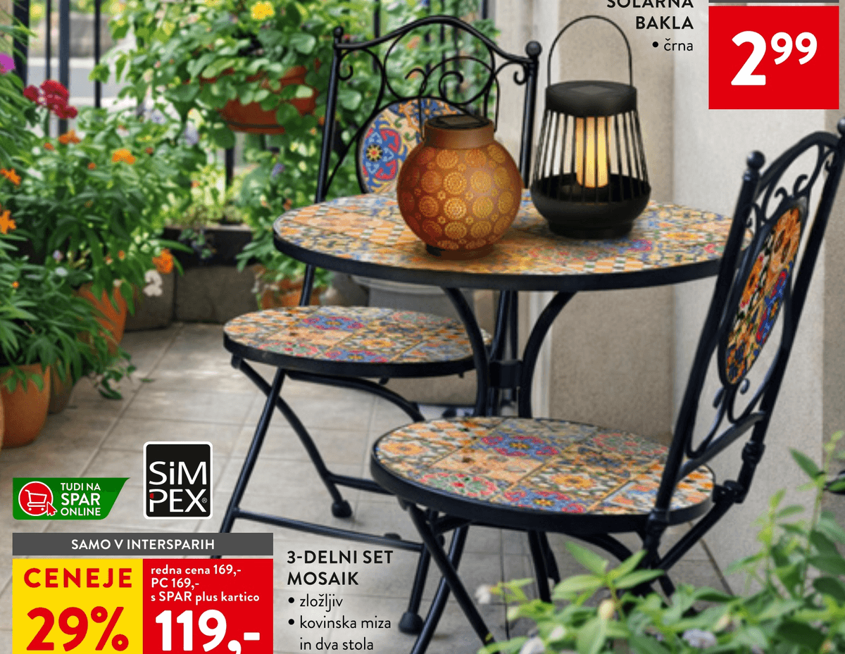 3-delni set mozaik Simpex - Akcija v trgovini Spar