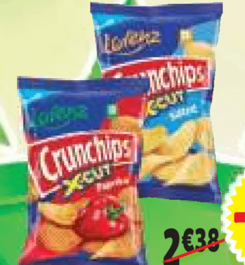 Rebrasti čips X-Cut Crunchips 130 g - Akcija u trgovini E.Leclerc