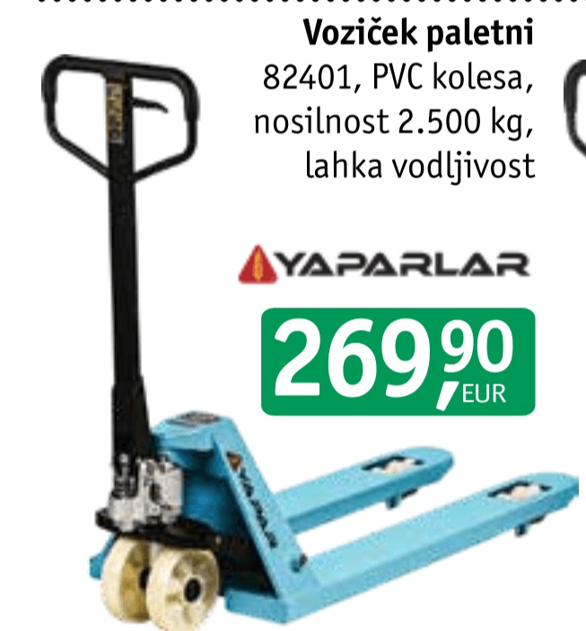 Voziček paletni 82401 Yaparlars Akcija v trgovini Jager