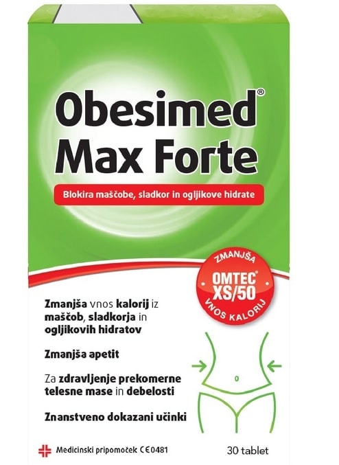 Medicinski pripomoček Obesimed Forte ali Obesimed Max Forte 30 tablet - Akcija v trgovini E.Leclerc