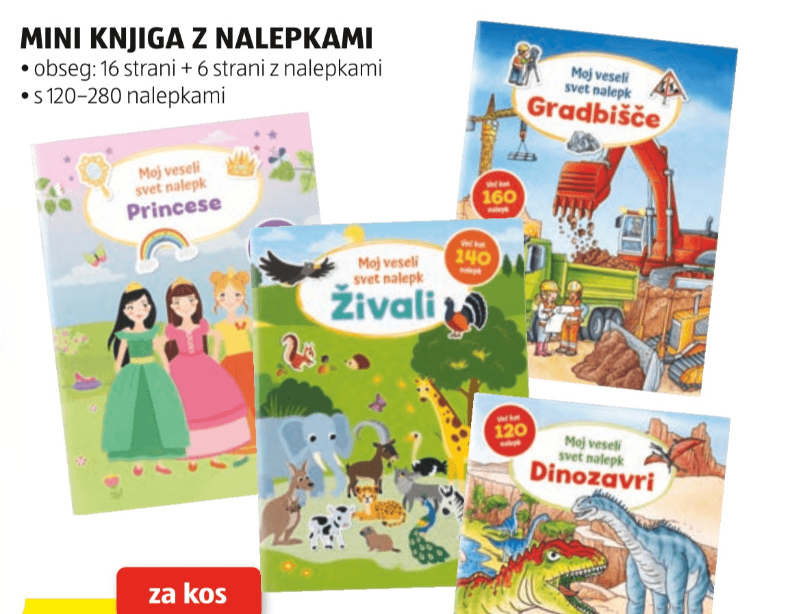Mini knjiga z nalepkami - Akcija v trgovini Hofer