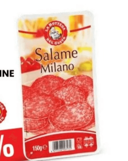 Milanska salama, rezine 150 g Del Gusto - Akcija v trgovini Eurospin