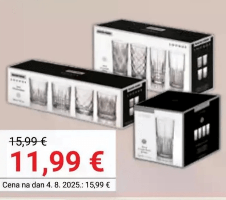 Set kozarcev LOUNGE 4/1, 300 ml i 330 ml MAISON FORINE - Akcija v trgovini Pevex