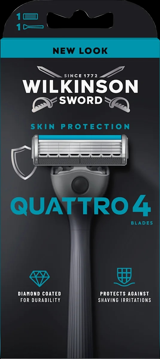 Wilkinson Sword Quattro 4 moški sistemski brivnik Akcija v trgovini Dm