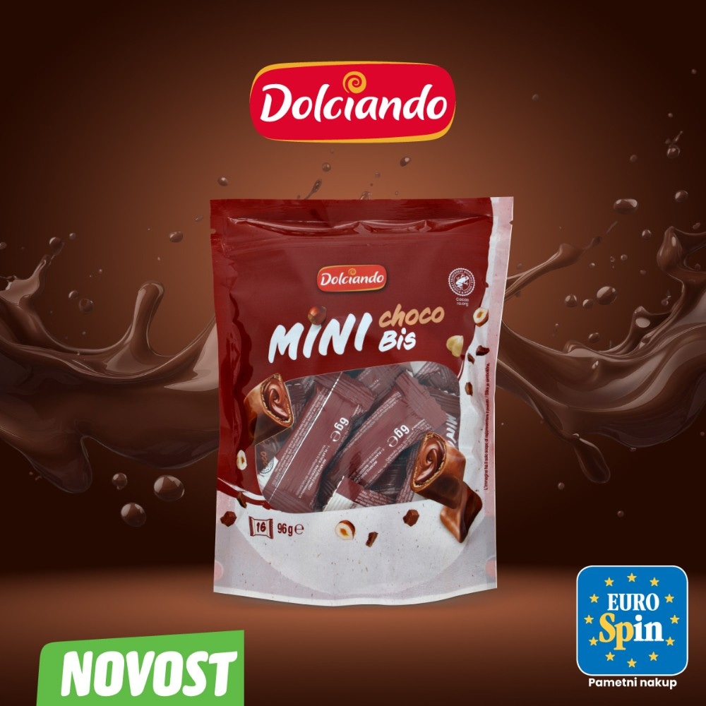 Delicando Mini čokoladni vaflji z lešnikovo kremo 96 g - Akcija v trgovini Eurospin