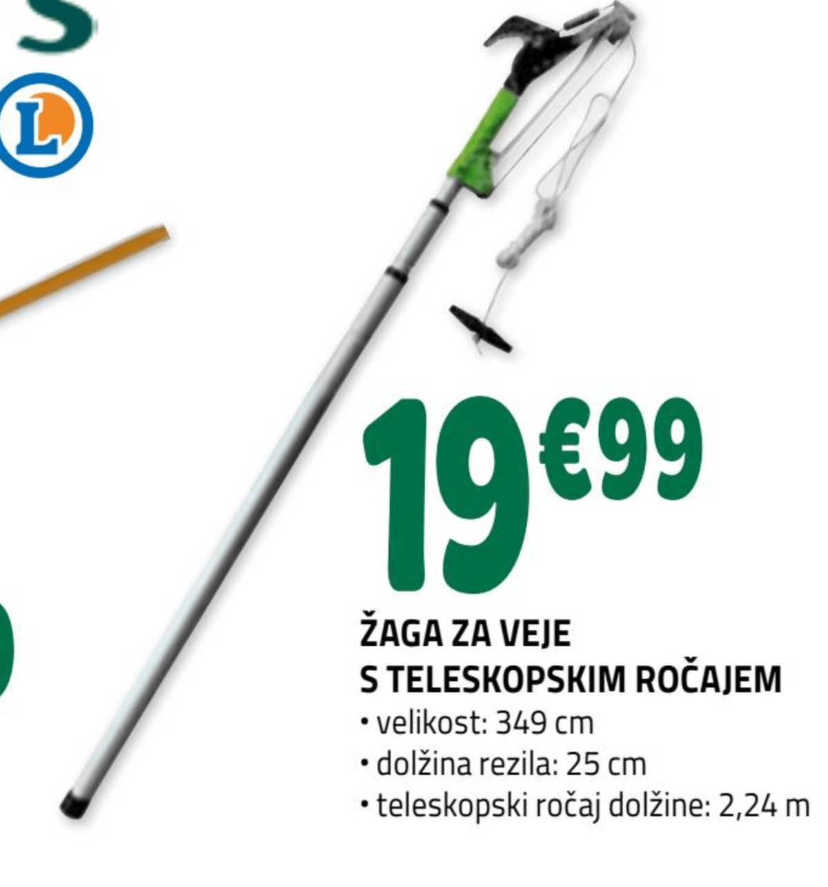 Žaga za veje s teleskopskim ročajem - Akcija v trgovini E.Leclerc
