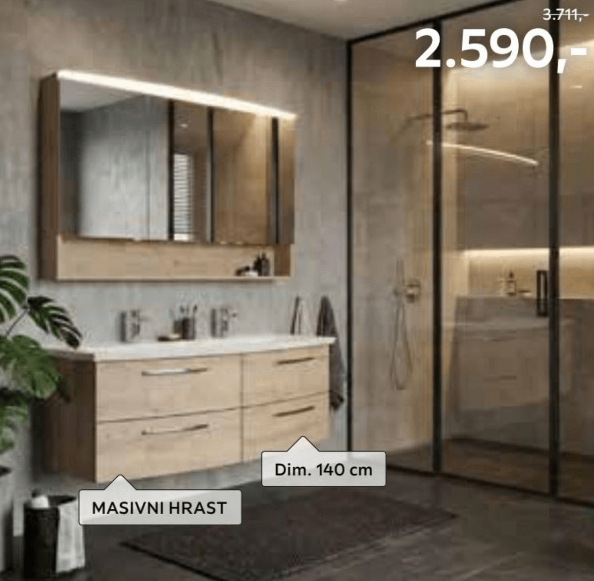 Kopalnica Dieter Knoll Dim. 140 cm - Akcija v trgovini Lesnina