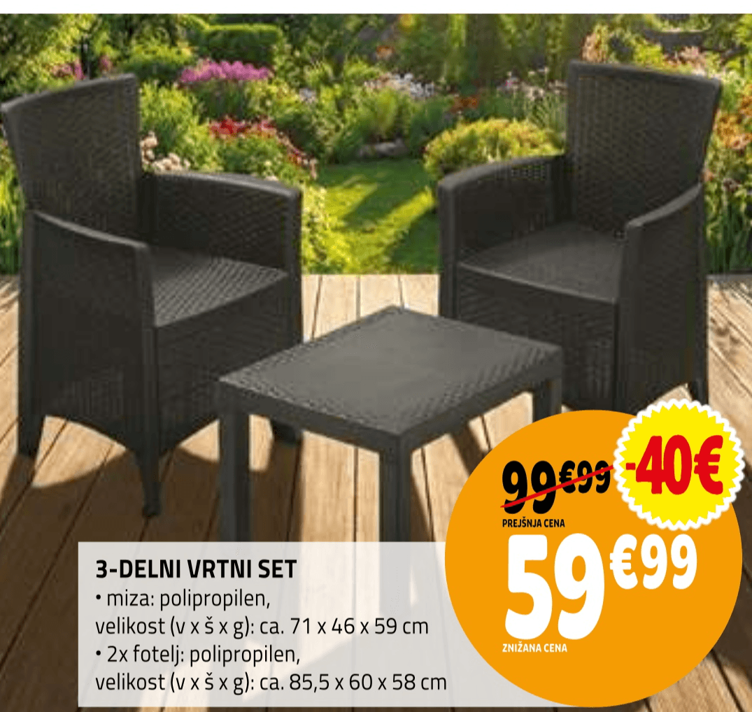 Vrtni set 1 set - Akcija v trgovini E.Leclerc