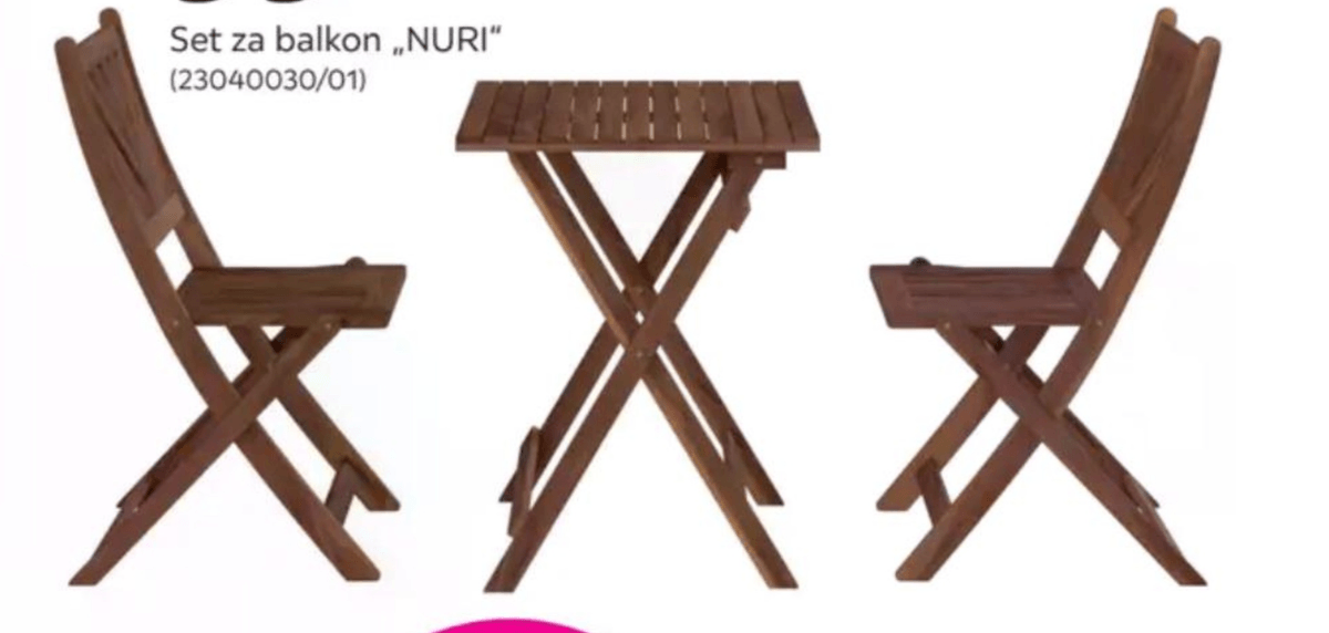 Set za balkon „NURI" - Akcija v trgovini Mömax