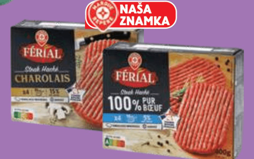 Zrezki iz mlete govedine Ferial 4x 100 g - Akcija v trgovini E.Leclerc