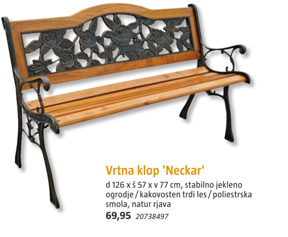 Vrtna klop 'Neckar' - Akcija v trgovini Bauhaus