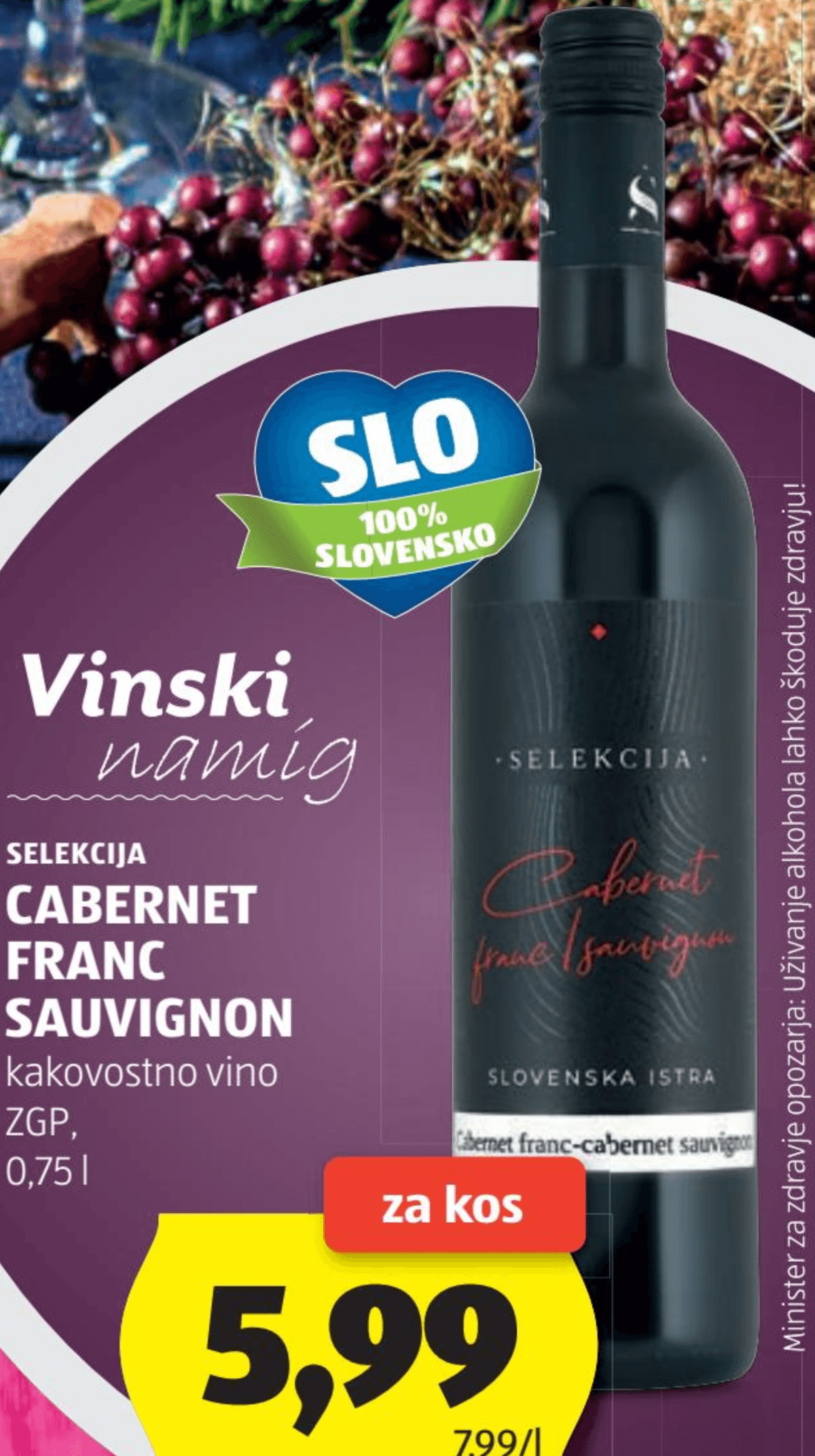 Cabernet Franc Sauvignon 0,75 l SELEKCIJA - Akcija v trgovini Hofer