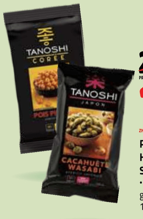 Prigrizek v hrustljavi skorjici Tanoshi 100 g - Akcija v trgovini E.Leclerc
