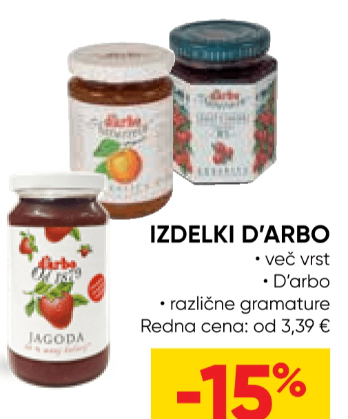 Izdelki D'arbo - Akcija v trgovini Tuš