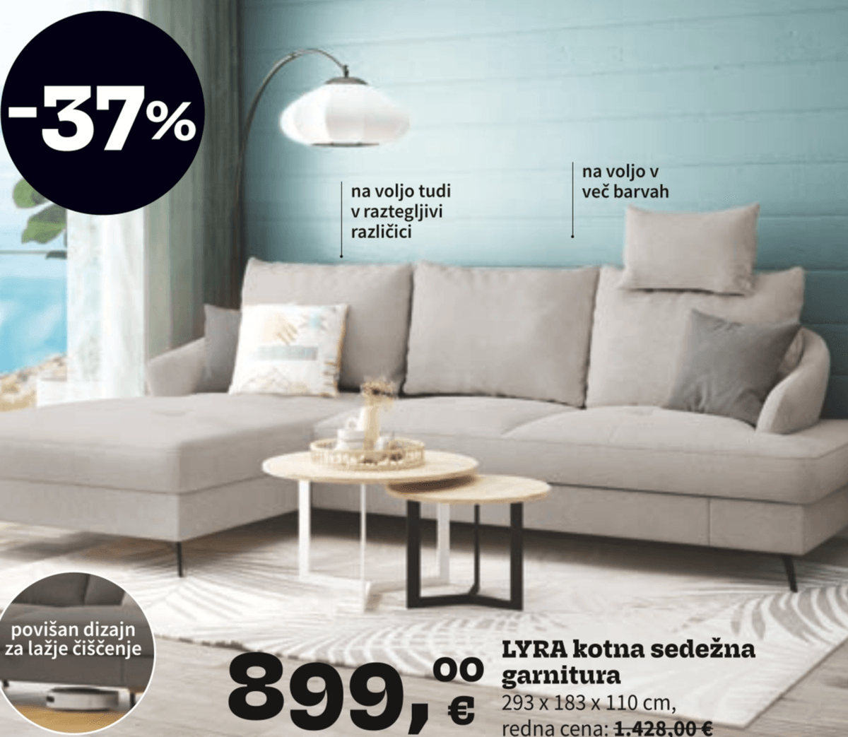 LYRA kotna sedežna garnitura - Akcija v trgovini Prima