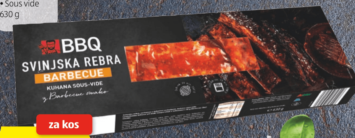 BBQ svinjska rebrca 630 g Akcija v trgovini Hofer
