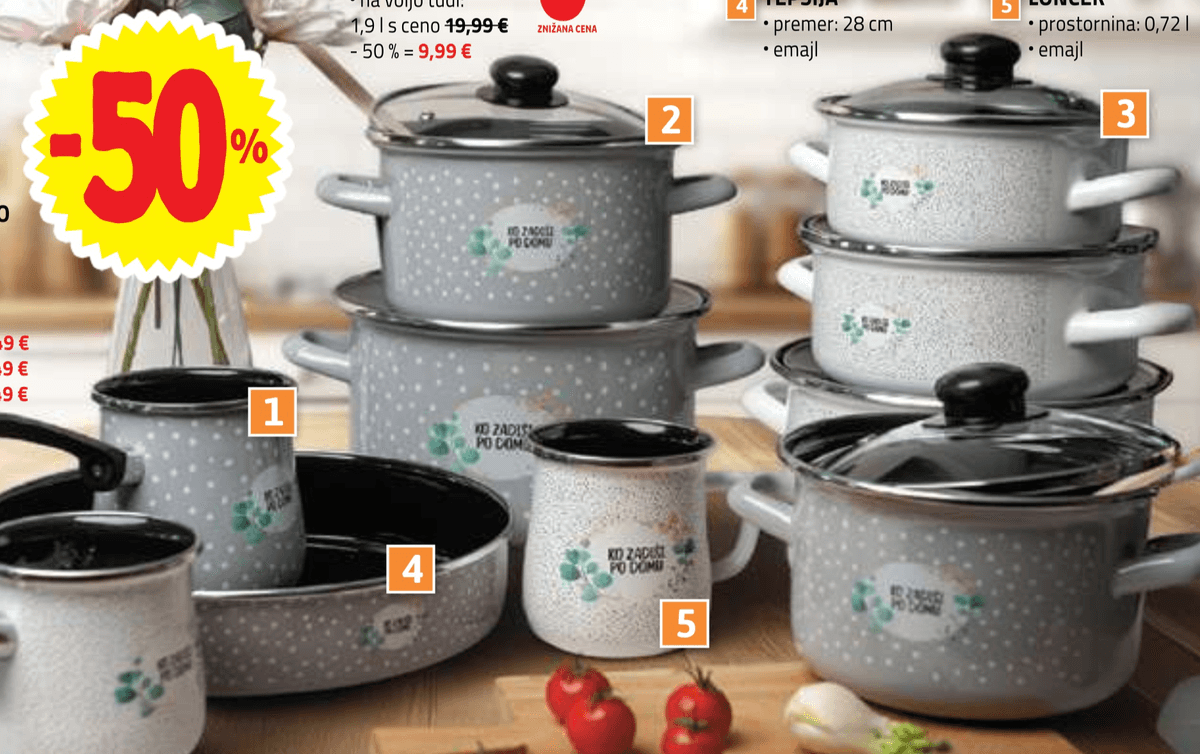 Nizka kozica s pokrovko 1,3 l - Akcija u trgovini E.Leclerc