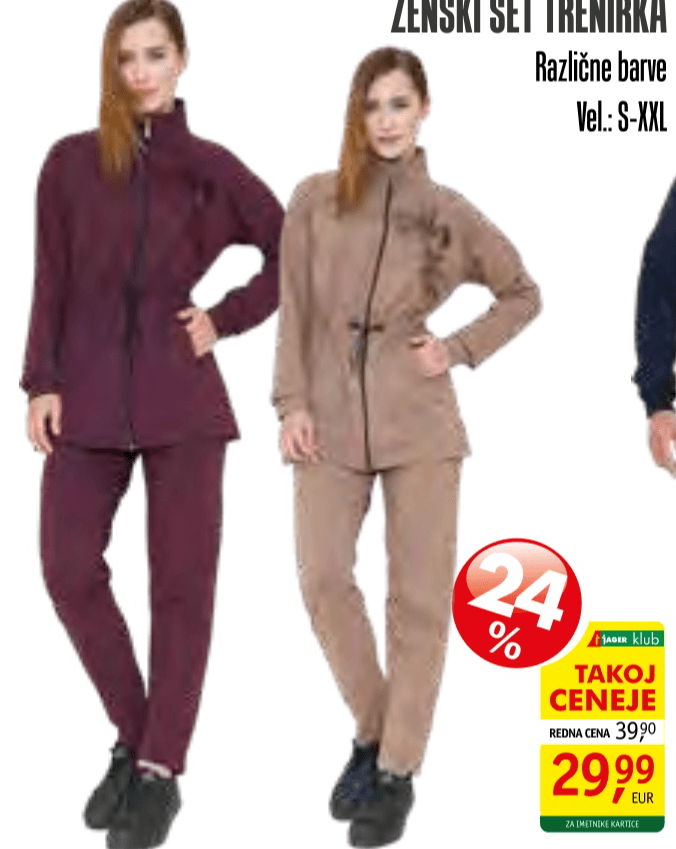 Ženski set trenirka - Akcija v trgovini Jager