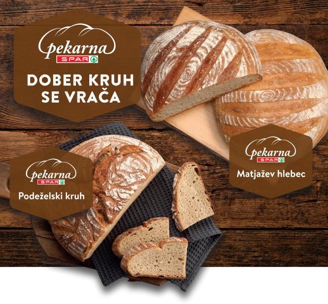 Pekarna SPAR Podeželski kruh 1 kg - Akcija v trgovini Spar